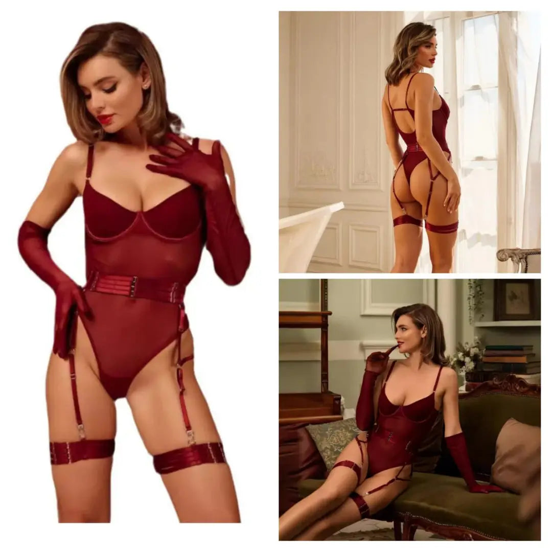 Golves & Garter Belt BodySuit