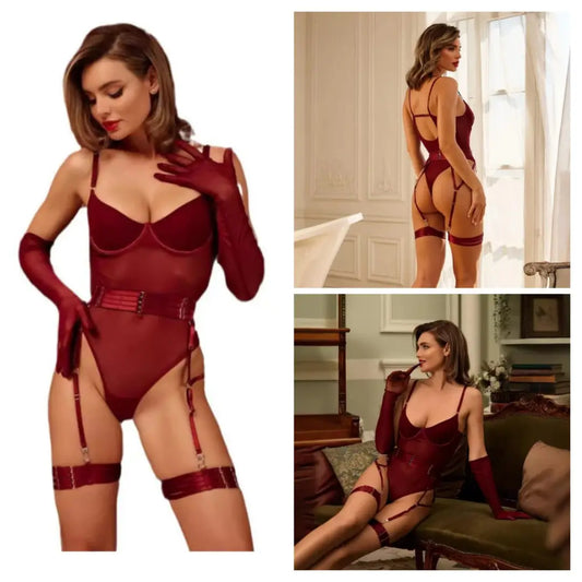 Golves & Garter Belt BodySuit